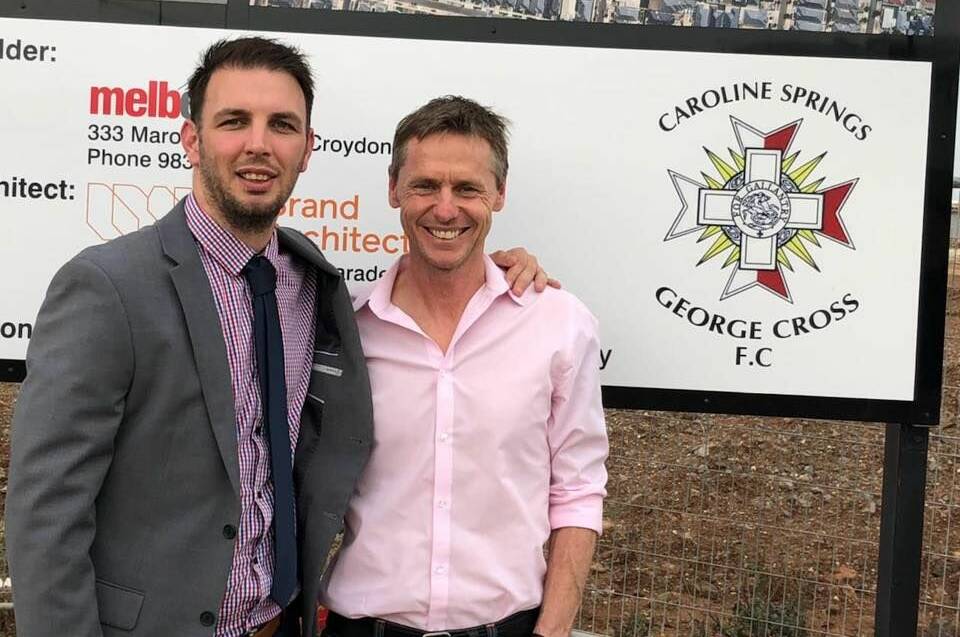 Newly-appointed Caroline Springs George Cross coach Corey Smith alongside senior assistant David Clarkson. Picture: Supplied