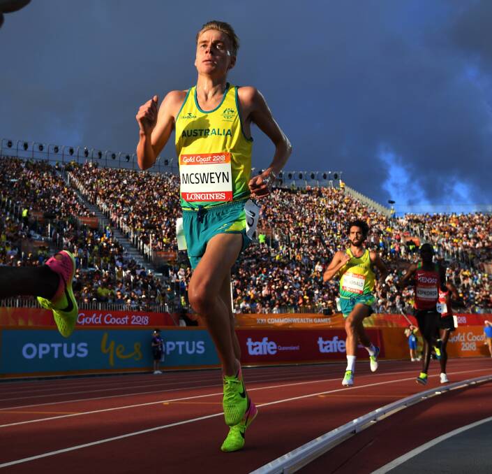 FINE FORM: Stewart McSweyn, running at the Gold Coast Commonwealth Games, is tearing up the track of late, breaking a number of state records. Picture: Dean Lewins