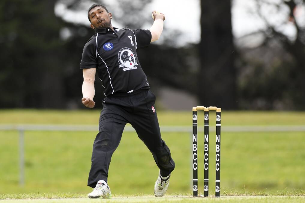 QUALITY DEBUT: North Ballarat newcomer Prabath Priyankara played his part with the ball, but stood up with the bat - notching up a quickfire 53 against Ballarat-Redan on Saturday. Picture: Dylan Burns.