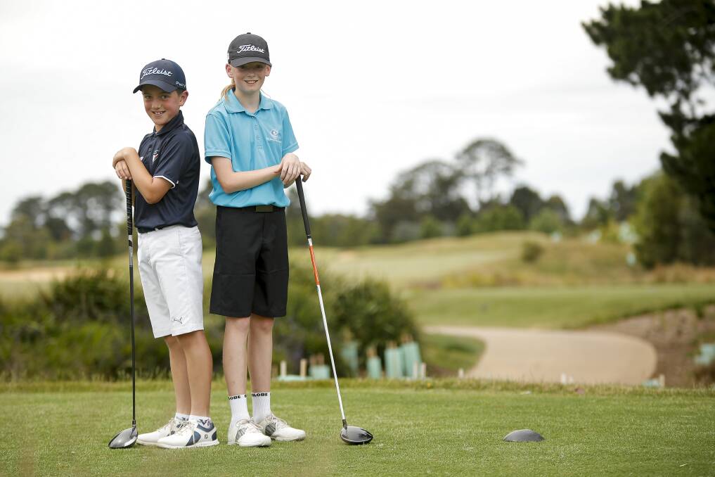 YOUNG TALENTS: Ballarat Golf Club junior scholarship awardees Liam Howlett and Millie Cassidy. Picture: Dylan Burns