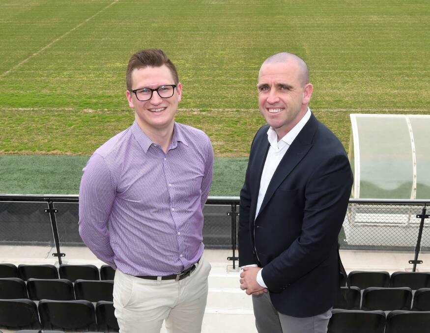 Ballarat City chairman Daniel Firth and Director of Football James Robinson