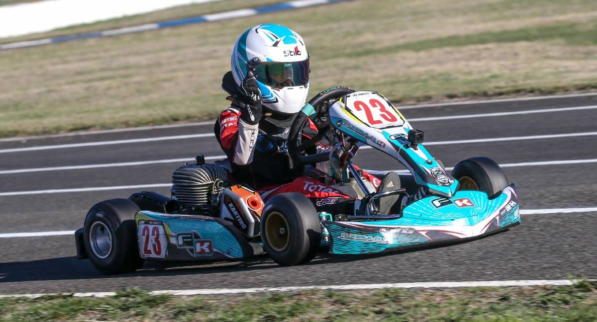 TOP SPOT: Ballarat's Joe Fawcett took out first place in the cadet 12 class during round three of the Victorian Country Series at Ballarat over the weekend. Picture: Supplied