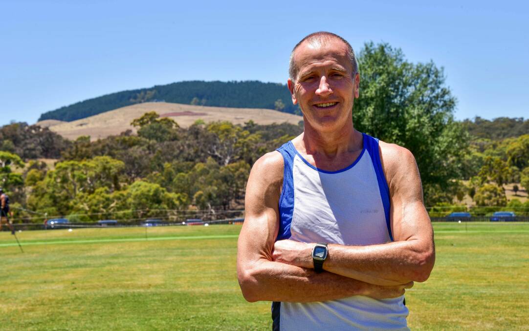PASSION TO COMPETE: Scotland runner Graeme Armstrong has fallen in love with gift running and is a regular at Victorian meets, pictured at the Daylesford Gift on Sunday. Picture: Brendan McCarthy