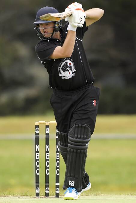 DRIVE: North Ballarat's Leigh Lorenzen hits one through the off-side. He is the Ballarat Cricket Association's leading run-scorer and has been named in the representative side.