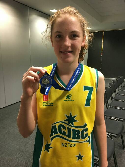 GREAT EXPERIENCE: Ella Hutchinson enjoyed a great tour of New Zealand with the Australian Country Junior Basketball Cup team, returning home with a silver medal.