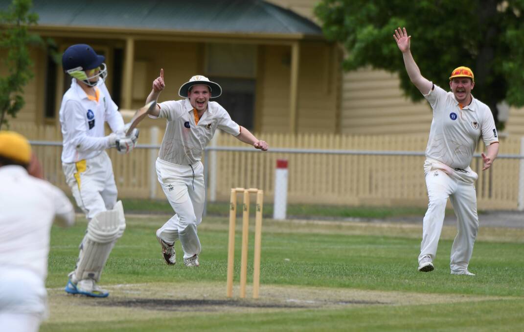 East Ballarat celebrates a wicket