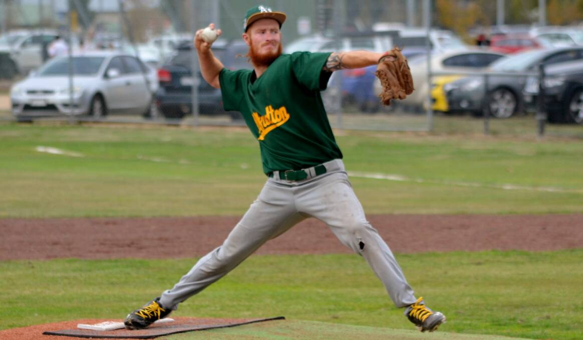 KEY PLAYER: Alfredton pitcher Dan Hamilton played a key role in the Eagkes 7-0 win over Deakin on the weekend. Picture: Supplied