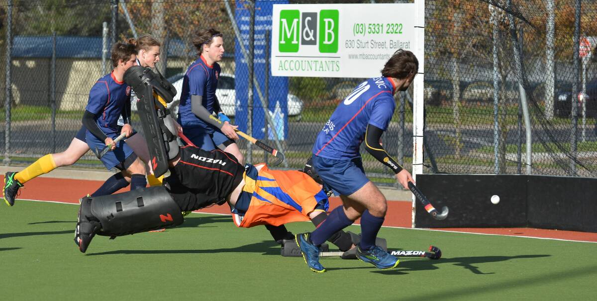OPEN GOAL: WestVic Hockey's Max Ferrier looks to cap-off the good work of his teammates during the team's 8-0 trouncing of Frankston. 