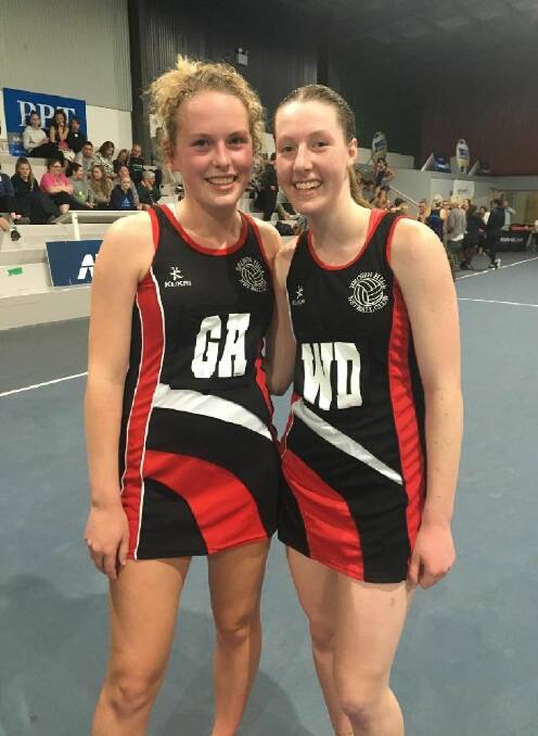ACKNOWLEDGED: Ballarat-based netballers Poppy Douglass and Charlotte Todd have been selected in the 17/under Victorian team, along with former Sovereign Maggie Caris.