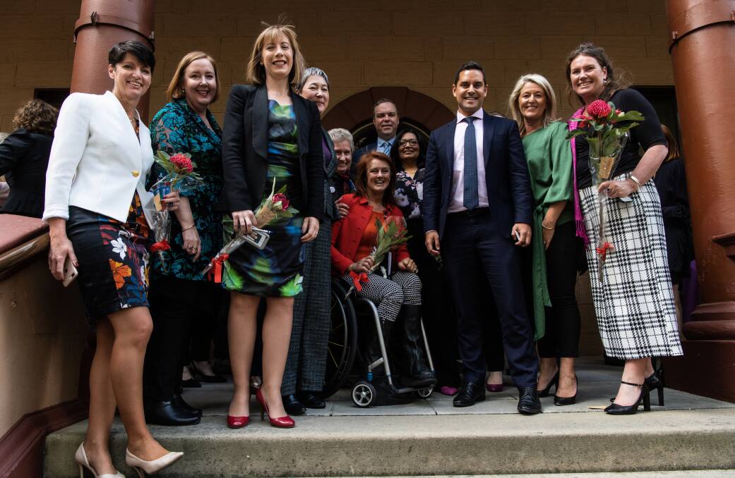New South Wales MPs and members of the public after the passing of the bill to decriminalise abortion in the state. Picture: James Brickwood