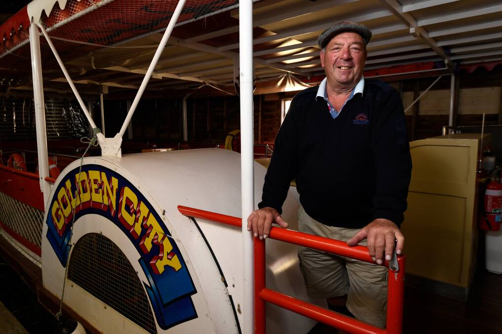 Full steam ahead: Bob Wuestewald on the deck of the Golden City Paddle Steamer, is helping the museum society celebrate 21 years since it was opened by the Governor-General at Gill's Boatshed. Picture: Adam Trafford.