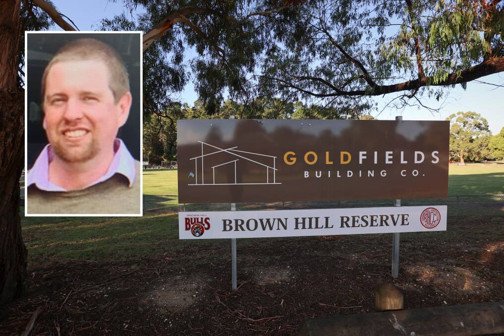 No deal: The Goldfields Building Co. signage sponsorship deal at Brown Hill has not been honoured; (inset) Goldfields Building Co. director and former director of LTR Lachlan Rodgers. Main picture: Luke Hemer.