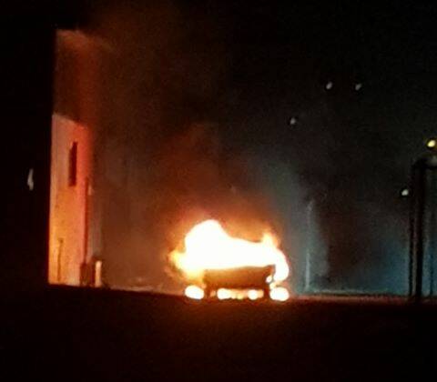 Car fire in Ballarat North last night. Picture: David Bourke