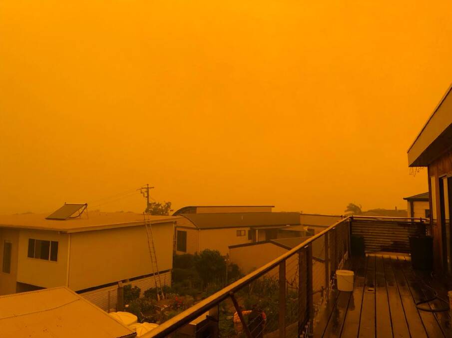 Twitter user @brendanh_au uploaded this image yesterday of the orange sky in East Gippsland.