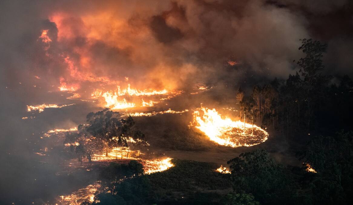 Tuesday's bushfire in Victoria's east. Picture: Victoria Government