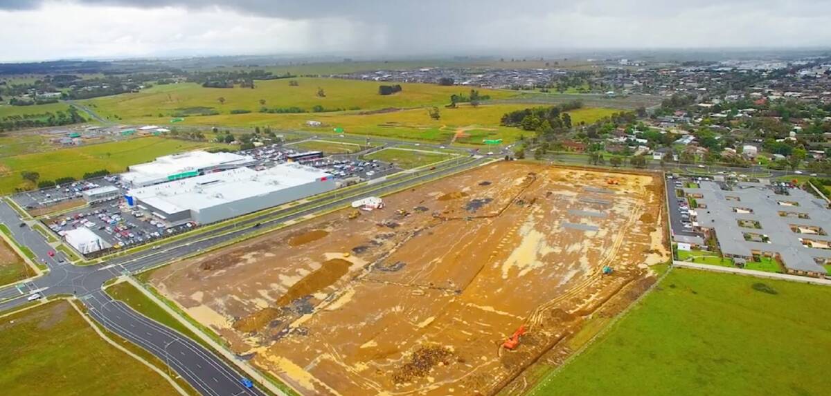 Bunnings starts to take shape at Delacombe. Source: Skyline Drone Imaging