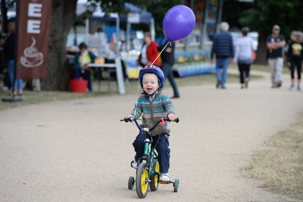 THE GOOD OLD DAYS: Ballarat's Cody Hinde, 2, enjoys himself at SpringFest back in 2015. Picture: KATE HEALY