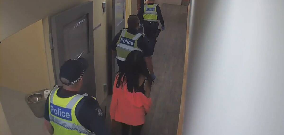 CCTV footage shown at the inquest of Tanya Day at the Castlemaine police station.