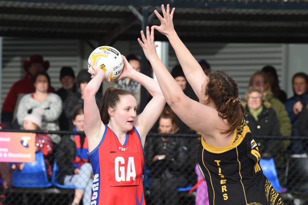 THE GOOD OLD DAYS: Hepburn player Zali Brown is pictured in action during last season's Central Highlands Netball League grand final. The 2020 season remains up in the air due to COVID-19.