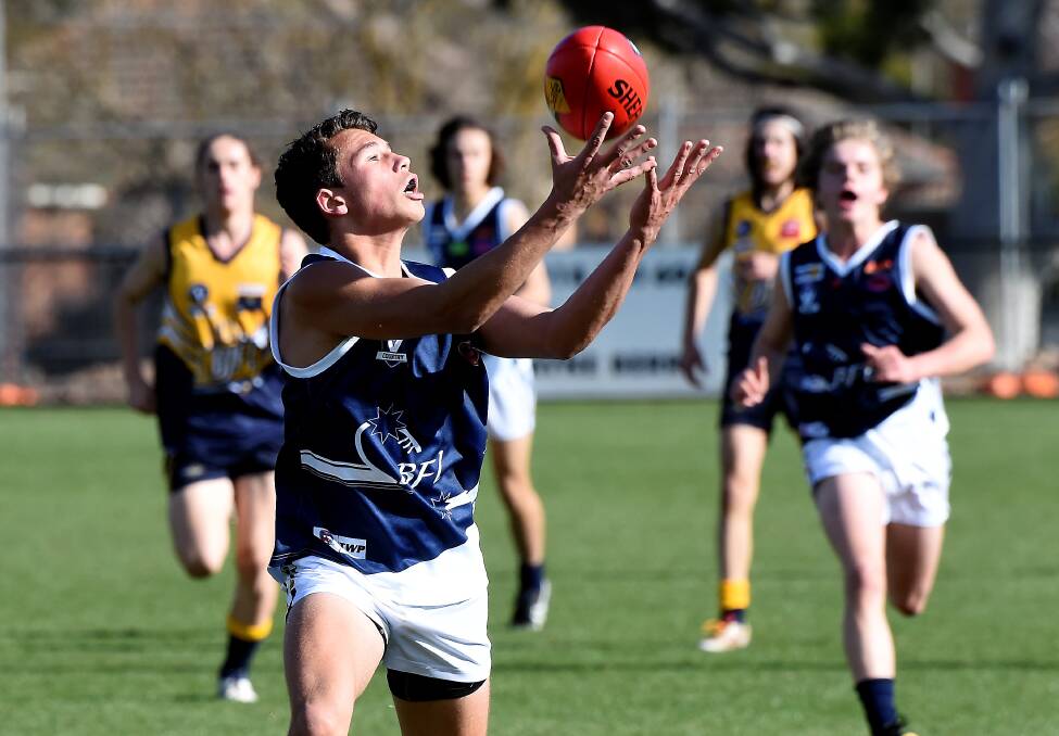 EYES ON THE BALL: Ballarat under-15 player Josh Carlyle-Marks. Picture: Lachlan Bence.