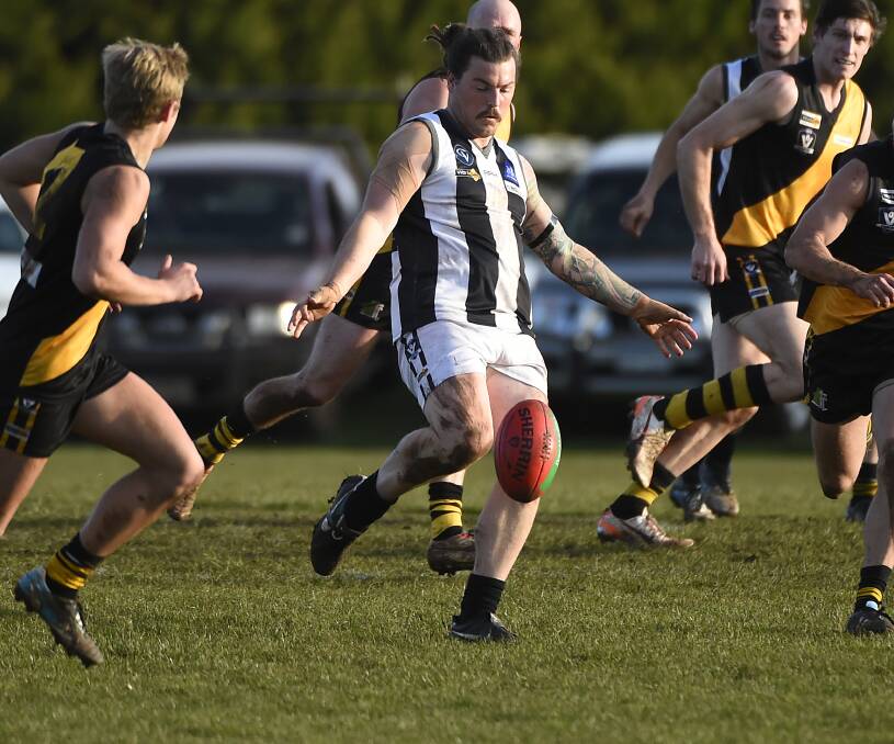 CHANGING COLOURS: Josh Lee, pictured playing for Clunes in 2015, is now at Buninyong.