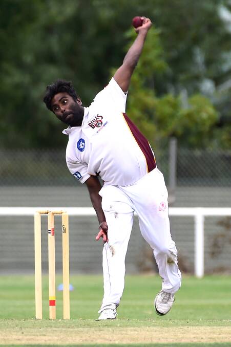 BIG AFTERNOON: Brown Hill spinner Viraj Pushpakumara toiled hard on Saturday and finished with 4-55 from his 20 overs.