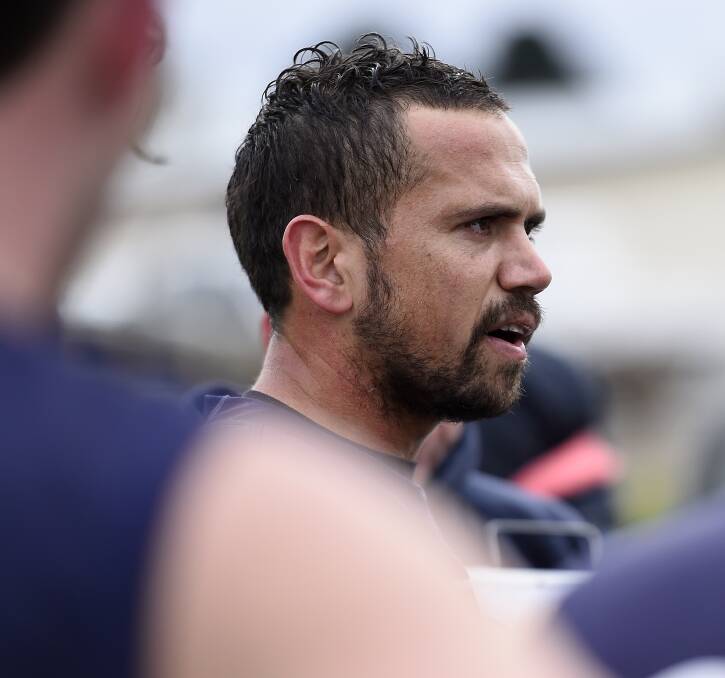 RED HOT: Ballan coach Mark Williams booted five goals as the Blues registered a fourth-straight win on Saturday. Picture: Justin Whitelock.