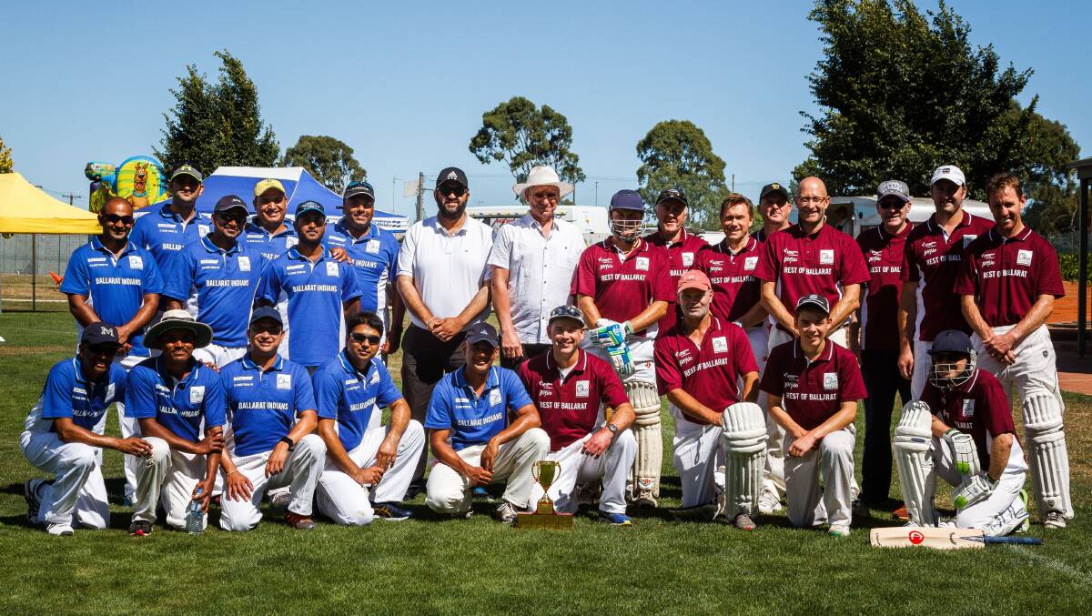 The "Ballarat Indians" and "Rest of Ballarat" teams after last year's match.