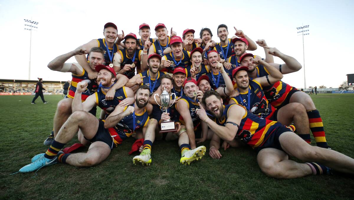 The Crows after the grand final triumph in 2018.