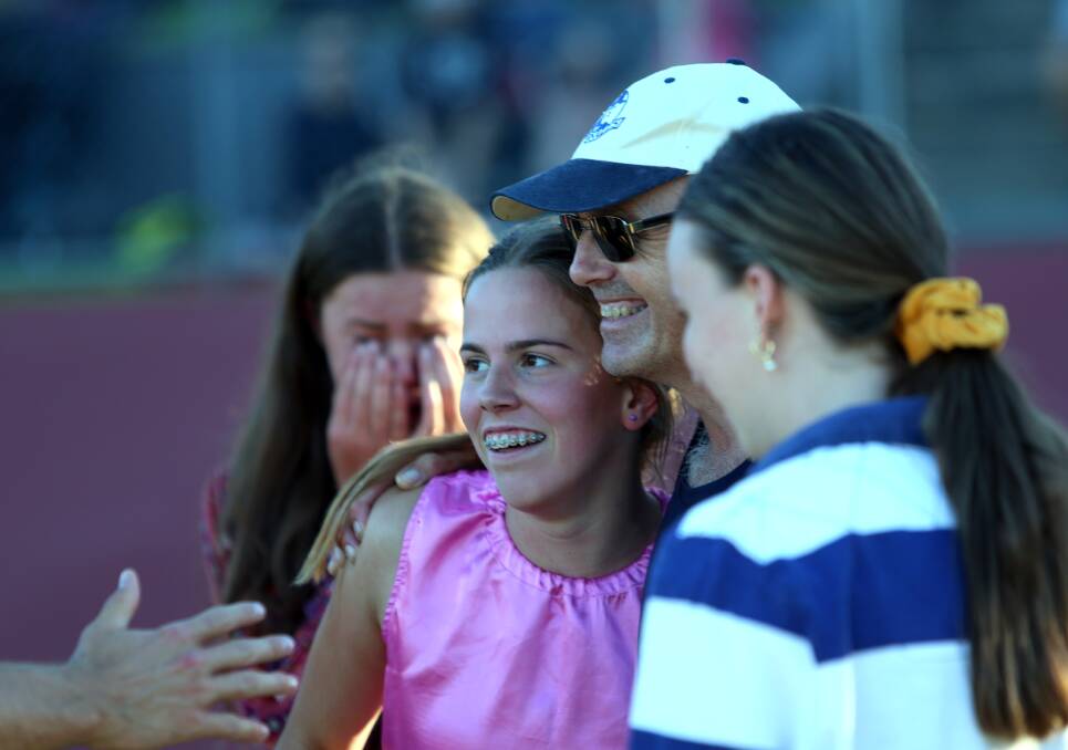 CAREER HIGHLIGHT: Ballarat's Tiana Shillito celebrates her win in the Women's Bendigo Thousand Final with family and friends. Picture: Glenn Daniels.