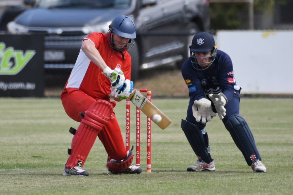 Gavin Webb (Wendouree) and Jacob Smith (Mt Clear) during a T20 game last season.