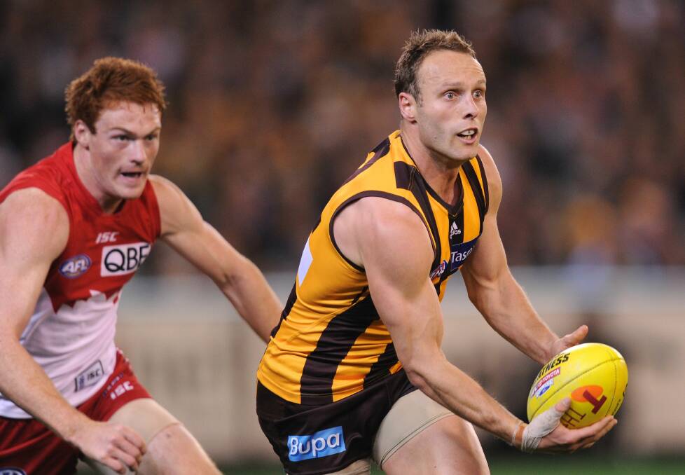 BIG GAME: Brad Sewell, pictured playing for Hawthorn, will make his long-awaited return to Newlyn colours in this Saturday's round two clash against Waubra.