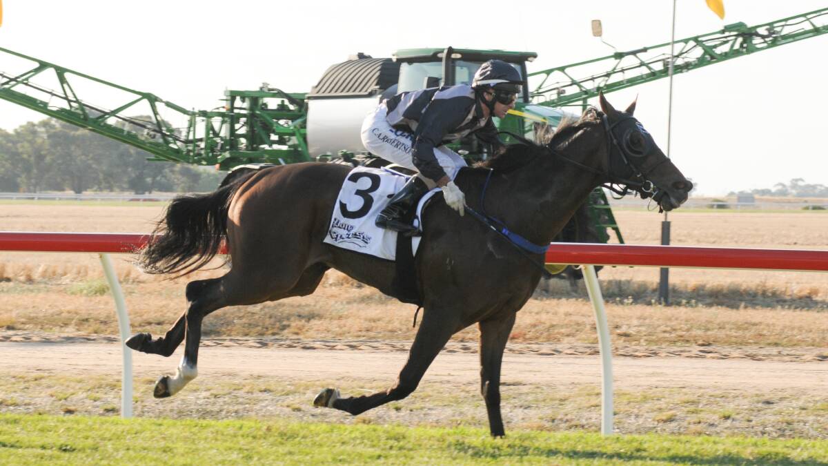 BIG WINNER: Jockey Craig Robertson cruises to victory aboard Matt Cumani-trained War Story in the Warracknabeal Cup on Saturday. Picture: Getty Images.