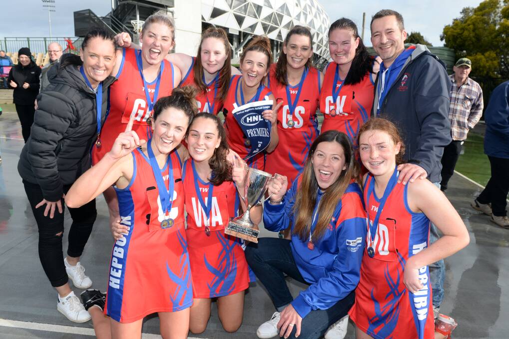 CHAMPIONS: The successful Hepburn team is pictured after last season's A-grade grand final victory over Springbank.