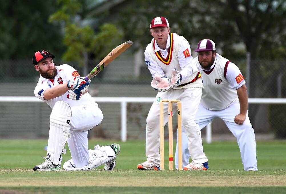 SWEEP: Michael Flynn added a handy 38 down the order for Buninyong on Saturday in the clash against Brown Hill.