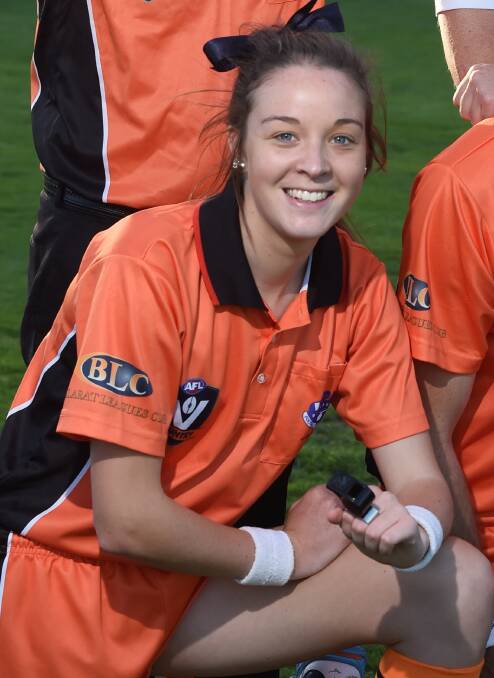 HISTORY MAKER: Central umpire Kellie McLeod is the first female from the BFUA to progress to the elite levels of the VFL and TAC Cup.