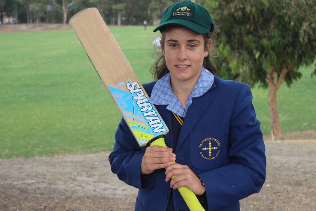 ON THE RISE: Damascus College year 10 student Tahlia Meier will attend a training camp at the National Cricket Centre in Brisbane later this year. Picture: Sarah Boswell.