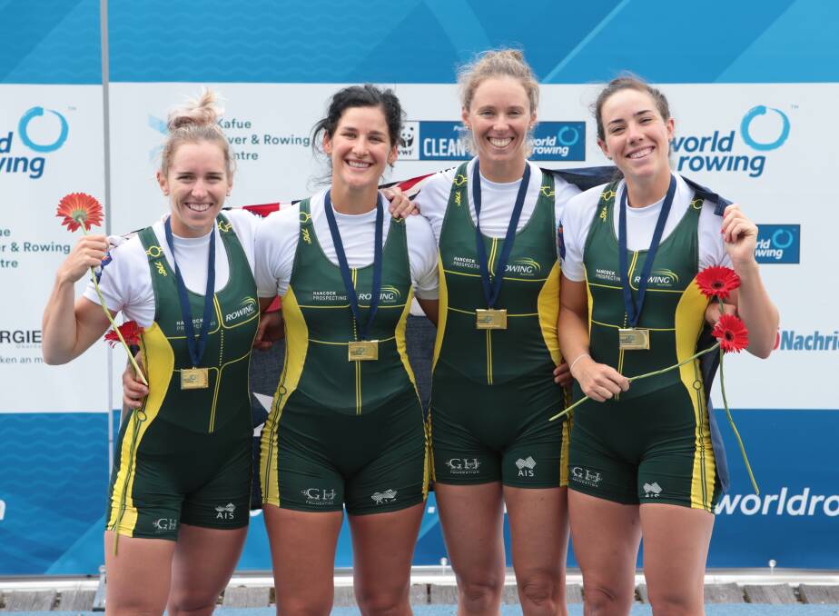 Lucy Stephan, Rosie Popa, Sarah Hawe and Molly Goodman. Picture: Rowing Australia.