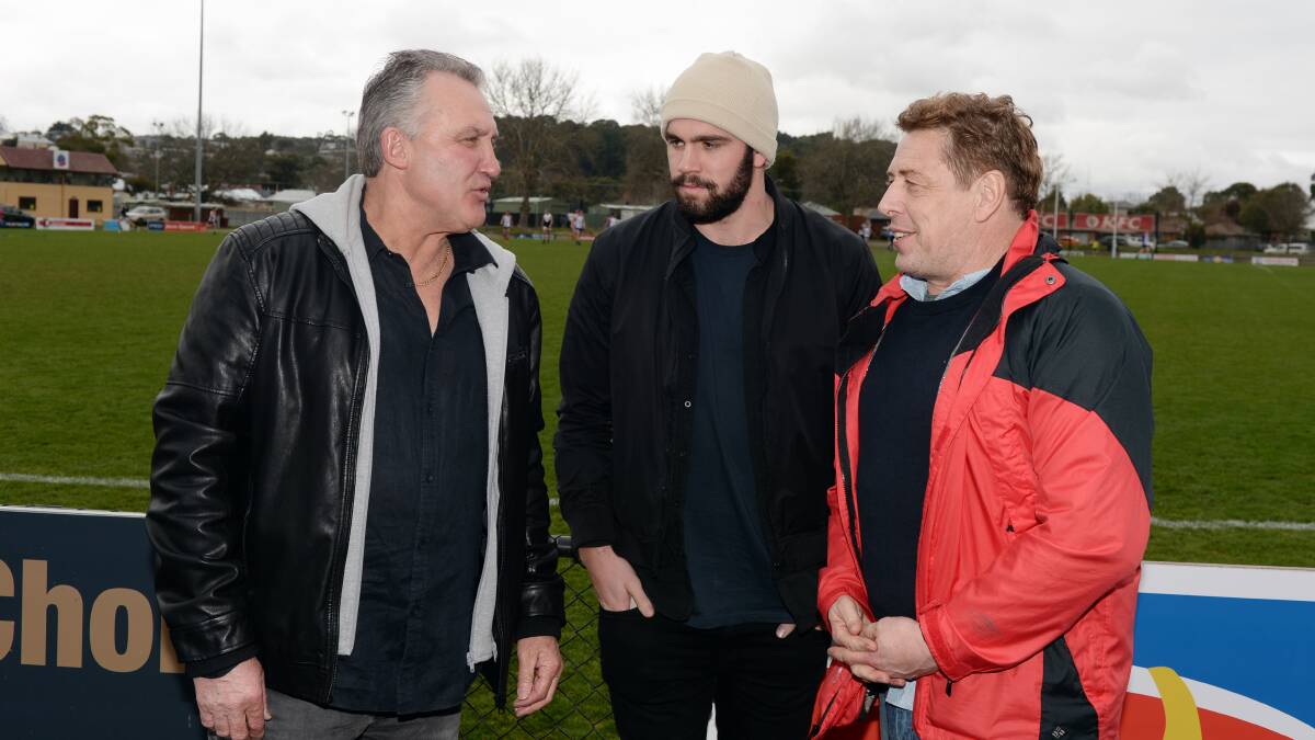 HEADLINE ACTS: Doug Hawkins, Paddy McCartin and Mark "Bomber" Thompson at Eastern Oval on Saturday. Picture: Kate Healy.