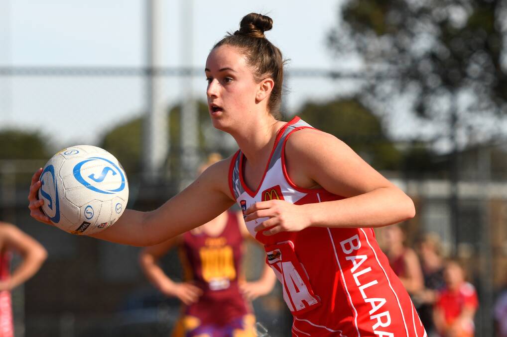 VICTORY: Keiarah Brooks and her Ballarat team proved too good for Redan in Friday's A-grade clash in Alfredton. The result was the Swans' second win in as many weeks. Pictures: Adam Trafford.