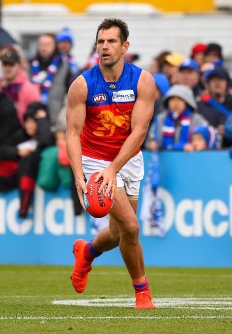 STAR OF THE GAME: Luke Hodge is pictured playing for the Brisbane Lions in Ballarat during 2019. He will play for Learmonth in round one.