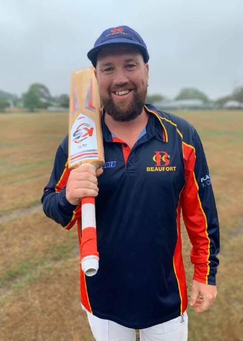 SEEING THEM WELL: Opening batsman Nathan Clarke was the hero on Saturday after smashing 297 in Beaufort's B-grade clash with MKM. Picture: Beaufort Cricket Club Facebook.