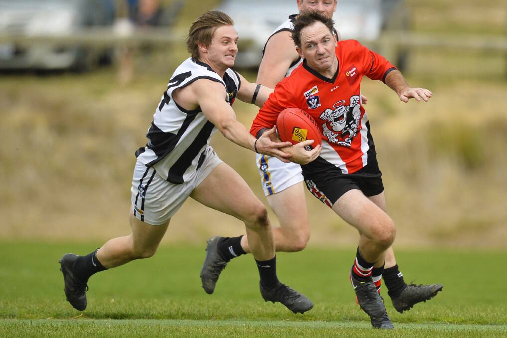 HE'S BACK: Josh Thompson (left) has returned to Clunes after a season away with Avoca. He never played a game for Avoca in 2020 due to the abandoned season.