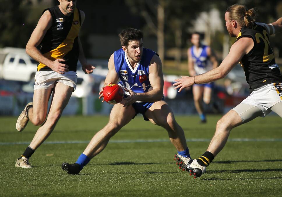 STAR: Waubra's James Lukich was battling a sore hamstring on Saturday, but still had an influence on the game.