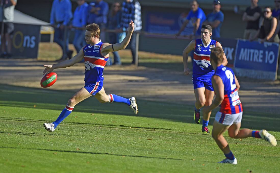 IN GOOD TOUCH: Daylesford star Michael Cummings was in form on Sunday. Picture: Luka Kauzlaric.