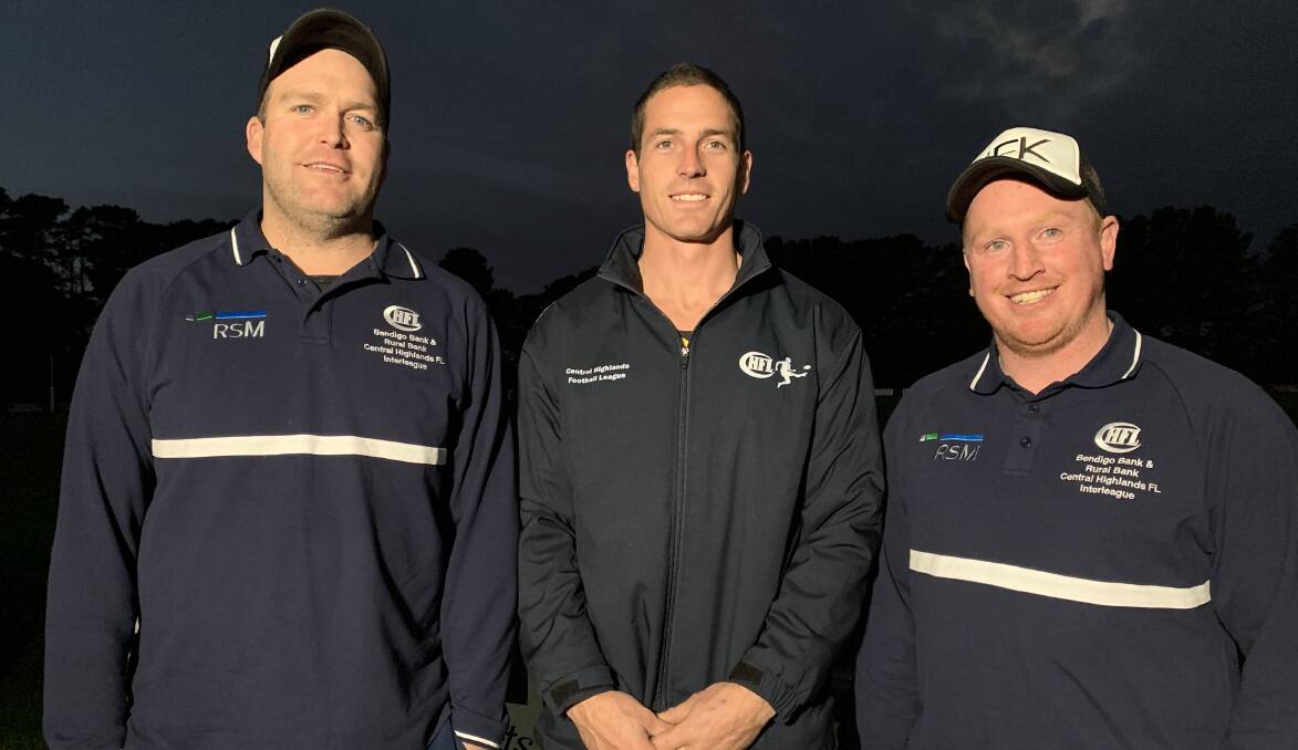 LEADERS: CHFL skipper Mark Gunnell (centre) with coaches Rohan Brown and Heath Pyke. Picture: Tim O'Connor.