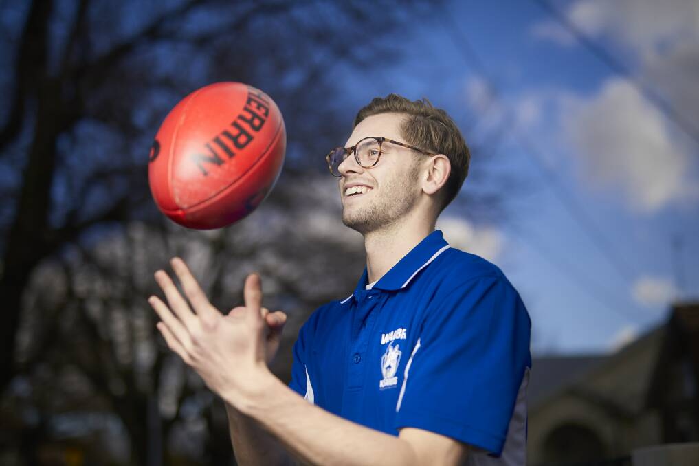 Waubra's Jarred Crabtree has booted 30 goals and represented the Central Highlands Football League this season despite playing with severely limited vision. Picture: Luka Kauzlaric.