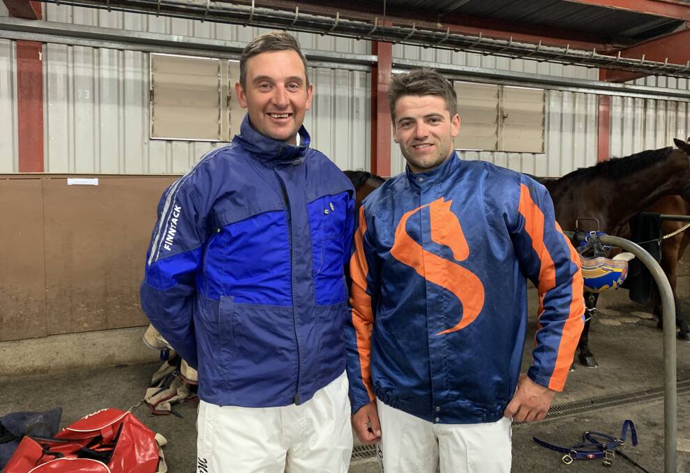 TEAMWORK: Michael Stanley and Ryan Duffy are the men behind Sky Petite, which will race in the Inter Dominion Trotting Championship Grand Final on Saturday night.