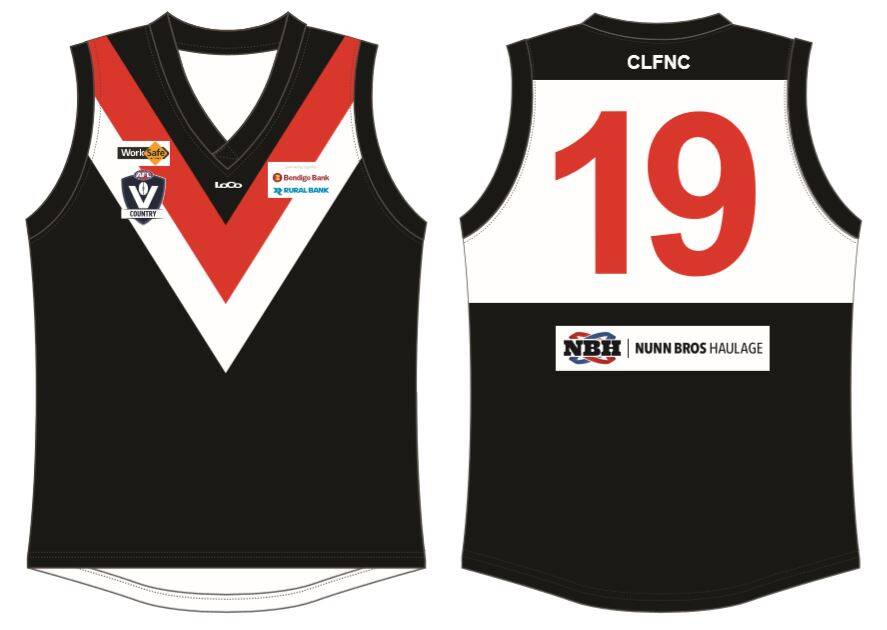 FRESH LOOK: The new Carngham-Linton playing jumper, which will be worn from this season onwards.