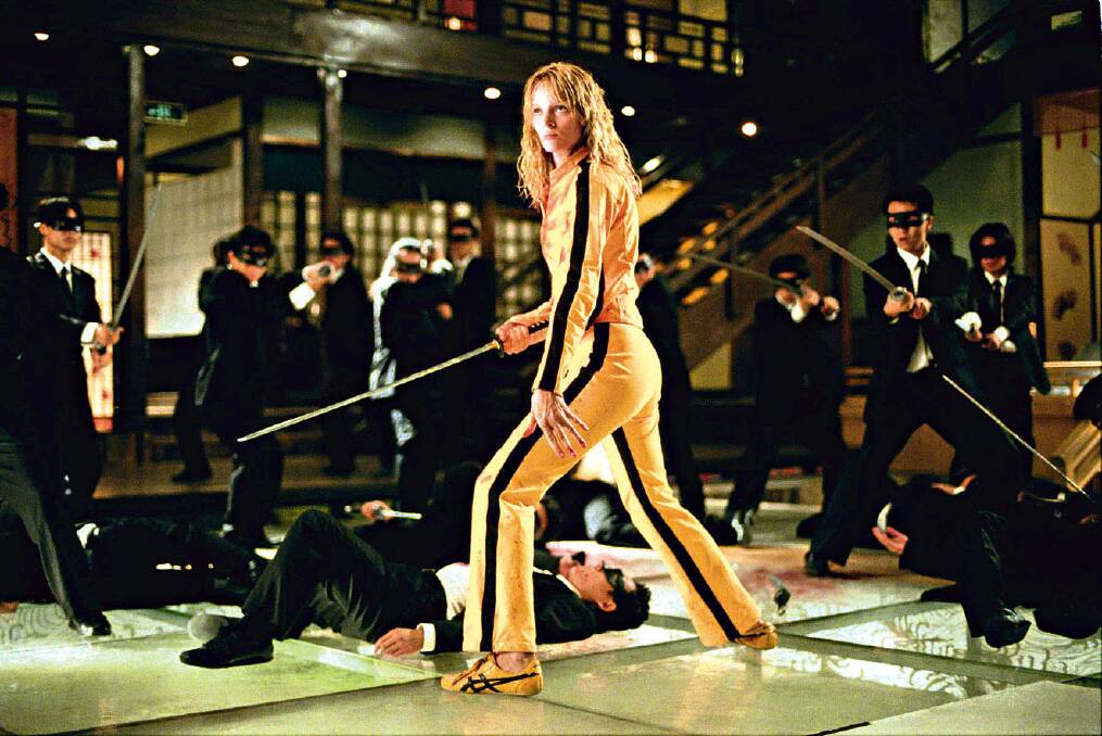 The Bride’s yellow motorcycle suit is a clear homage to Bruce Lee’s jumpsuit in Game
of Death, in a scene from Kill Bill